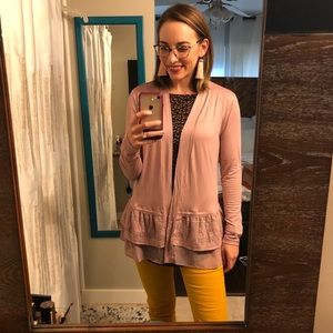 Logo Cardigan in Blush
